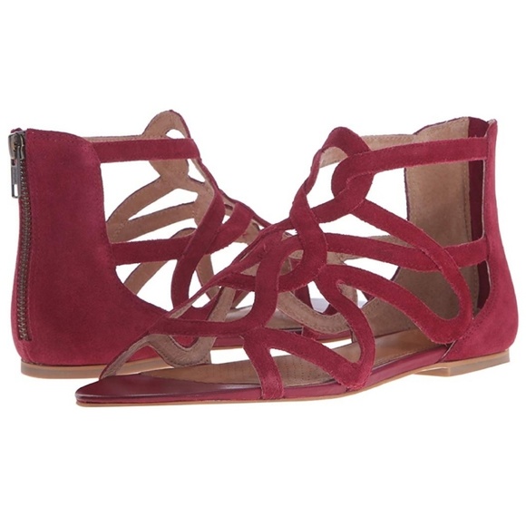 Corso Como Shoes - Stylish Corso Como Red Suede Gladiator Sandals